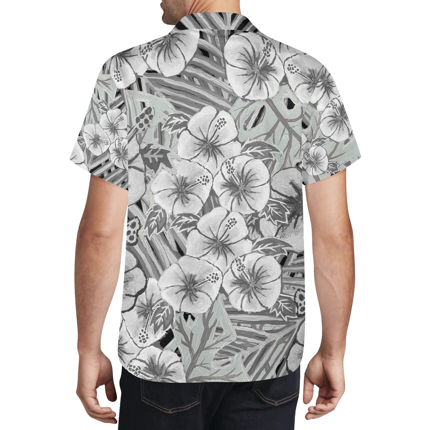 Skull and Hibiscus Casual Hawaiian Shirt