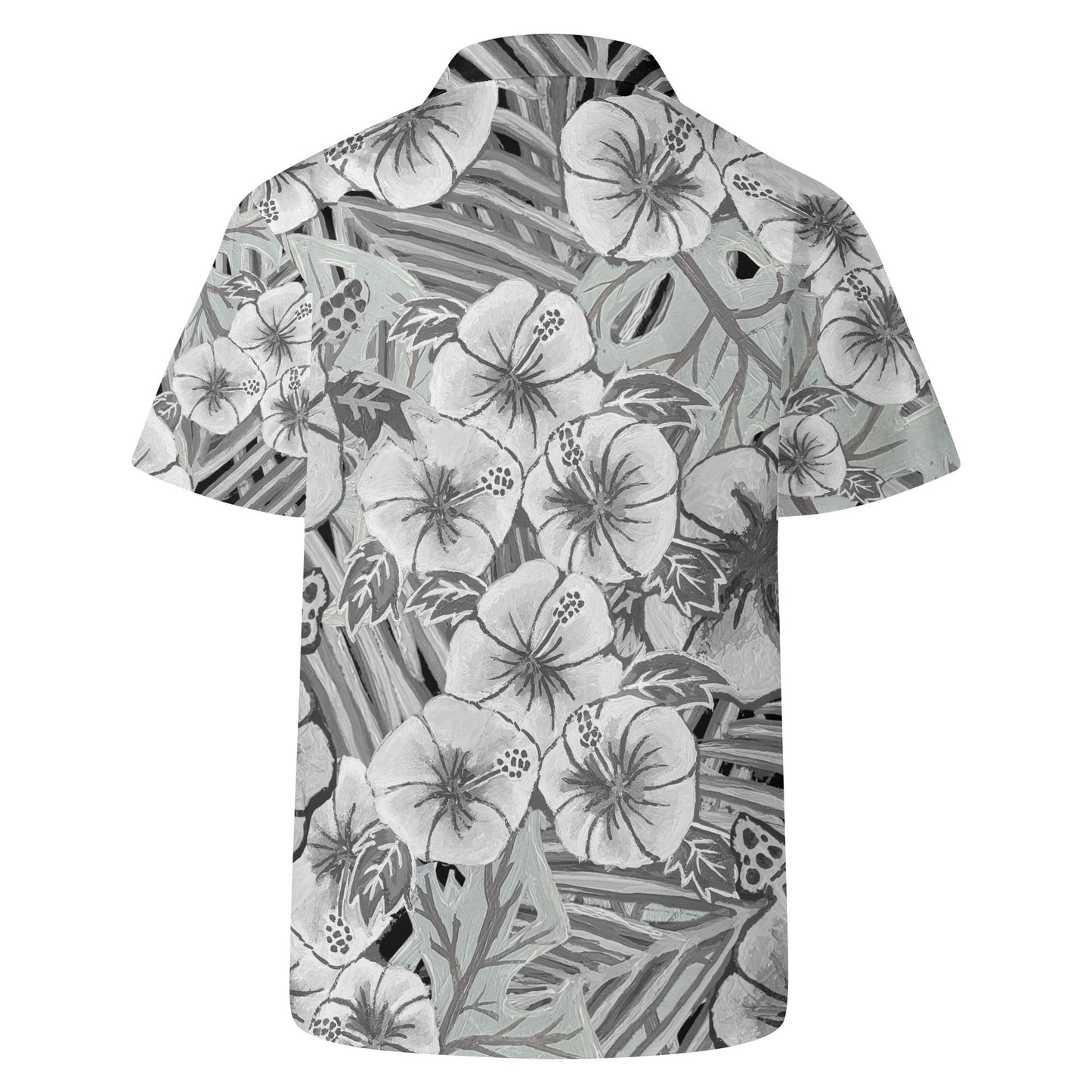 Skull and Hibiscus Casual Hawaiian Shirt