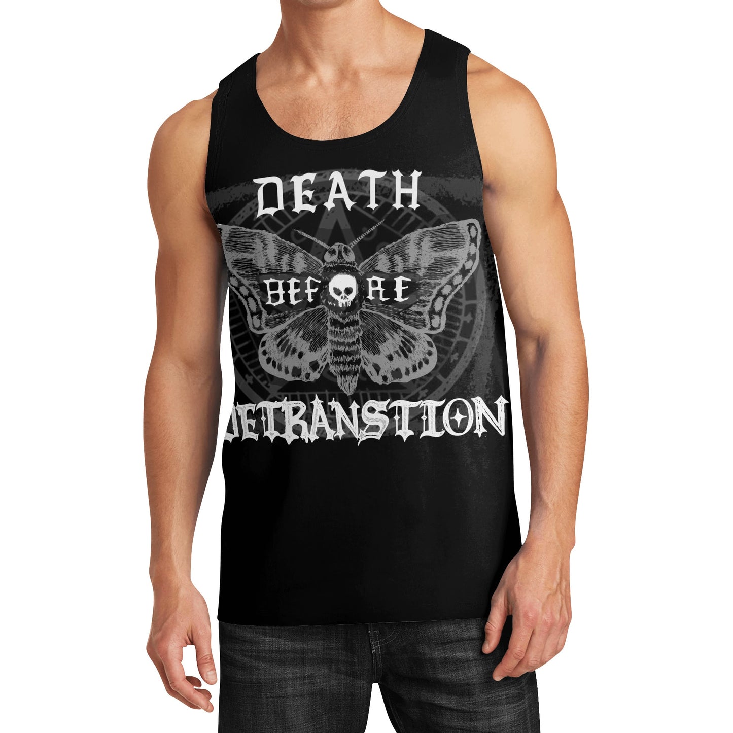 "Death Before Detransition" Men's Sleeveless Tank Top