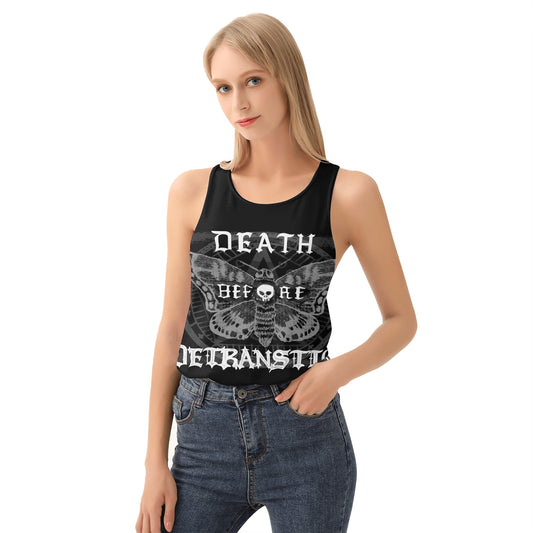 "Death Before Detransition" Women's Black Loose Tank Top