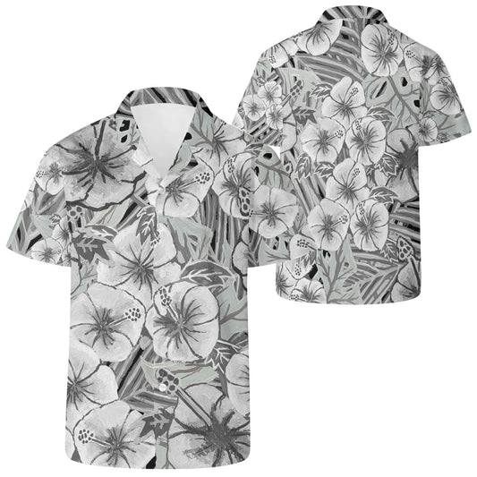 Skull and Hibiscus Casual Hawaiian Shirt